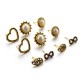 5Pcs Love Pearls Openwork Leaves Leaves 8 Character Stud Earring