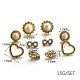 5Pcs Love Pearls Openwork Leaves Leaves 8 Character Stud Earring