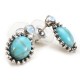 6 Pairs of Turquoise Ear Stud Alloy Rhinestones Earrings Set