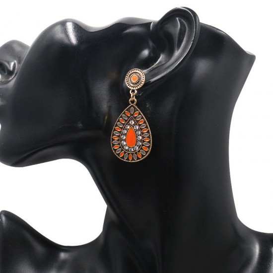 Bohemian Ear Drop Earring Oval Geometric Colorful Earrings For Women