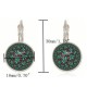 Bohemian Green Flower Earrings Round Shape Drop Earrings Retro French Earring For Women