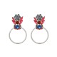 Elegant Colorful Rhinestone Piercing Drop Earrings Punk Big Hoop Pendant Dangle Earring for Women