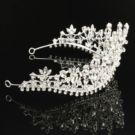 7cm High Large Adult Drip Crystal Wedding Bridal Party Pageant Prom Tiara Crown Hair Accessories