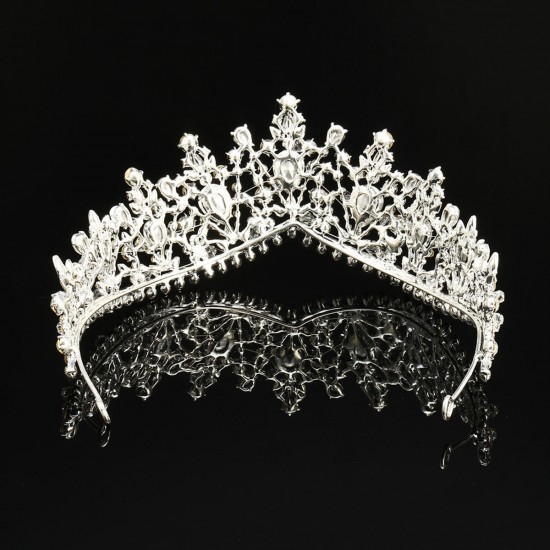 7cm High Large Adult Drip Crystal Wedding Bridal Party Pageant Prom Tiara Crown Hair Accessories