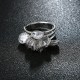 Elegant Silver Luxury Ring Water Drop Zircon Ring Weeding Jewelry Gift for Women