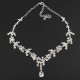 Silver Plated Crystal Necklacee Earrings Bridal Jewelry Set Wedding