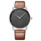 BAOGELA 1806 Ultra Thin Dial Case Men Wrist Watch Business Style Genuine Leather Quartz Watch