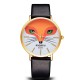 BAOSAILI BS1009 Fox Animal Wrist Watch Genuine Leather Strap Quartz Watch