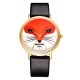 BAOSAILI BS1009 Fox Animal Wrist Watch Genuine Leather Strap Quartz Watch