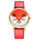 BAOSAILI BS1009 Fox Animal Wrist Watch Genuine Leather Strap Quartz Watch