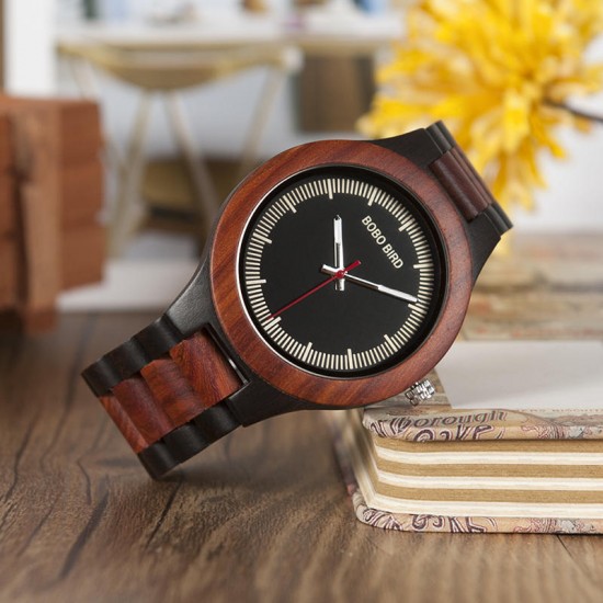 BOBO BIRD L*O01O02 Casual Style Wood Creative Watches Bamboo Strap Unisex Quartz Watch