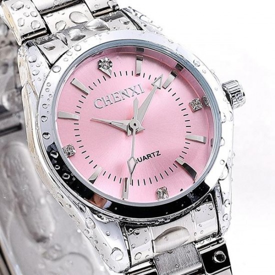 CHENXI 021B Rhinestone Fashionable Women Watches Stainless Steel Strap Quartz Watches