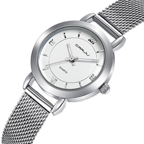 CRRJU 2121 Simple Design Ladies Wrist Watch Gift Stainless Steel Quartz Watches