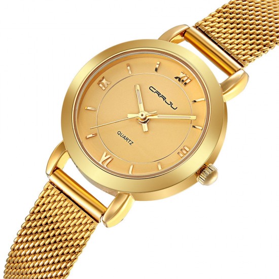 CRRJU 2121 Simple Design Ladies Wrist Watch Gift Stainless Steel Quartz Watches