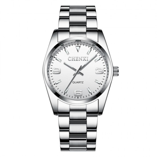 CHENXI CX-003A Full Steel Waterproof Couple Wrist Watch Business Style Quartz Watch