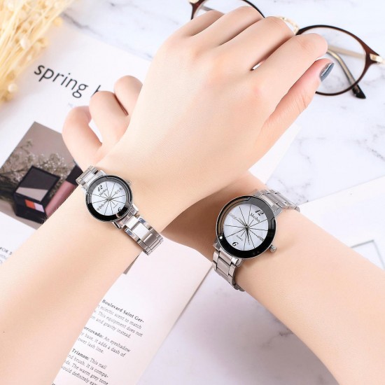 Deffrun Casual Style Full Steel Men Women Quartz Watch Elegant Design Gift Coupon Watch