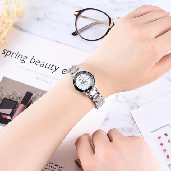 Deffrun Casual Style Full Steel Men Women Quartz Watch Elegant Design Gift Coupon Watch