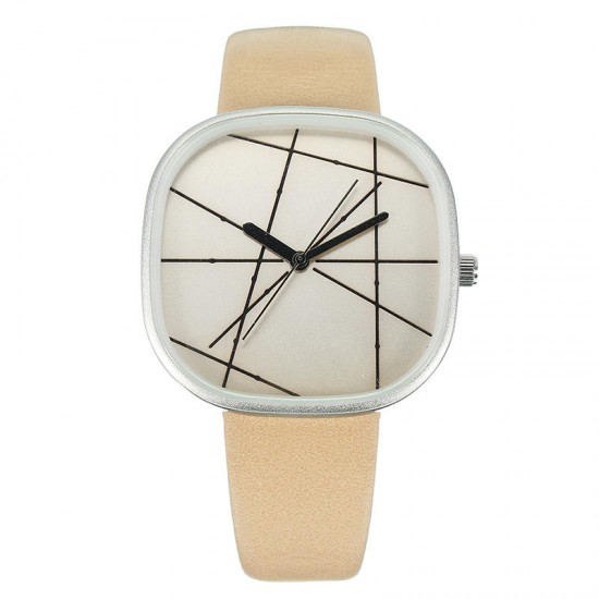 Fashion Unisex Watches Simple Square Creative Dail Leather Strap Watches