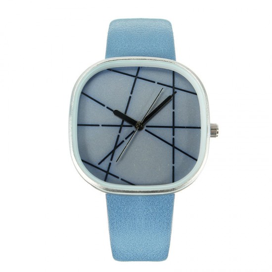 Fashion Unisex Watches Simple Square Creative Dail Leather Strap Watches