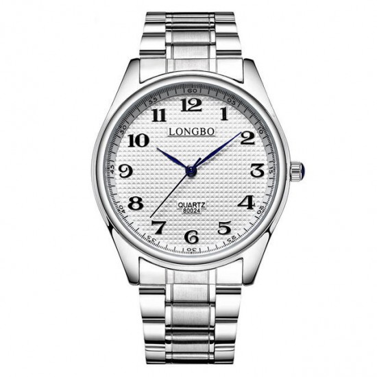 LONGBO 80024 Casual Style Couple Wrist Watch Steel Strap Analog Quartz Watch