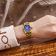 LONGBO 80435 Fashion Crystal Dial Full Steel Simple Date Display Waterproof Couple Quartz Watch