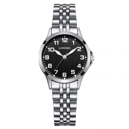 LONGBO 80499 Luxury Men Women Stainless Steel Strap Simple Casual Dial Couple Watch Quartz Watch