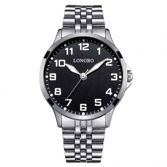 LONGBO 80499 Luxury Men Women Stainless Steel Strap Simple Casual Dial Couple Watch Quartz Watch