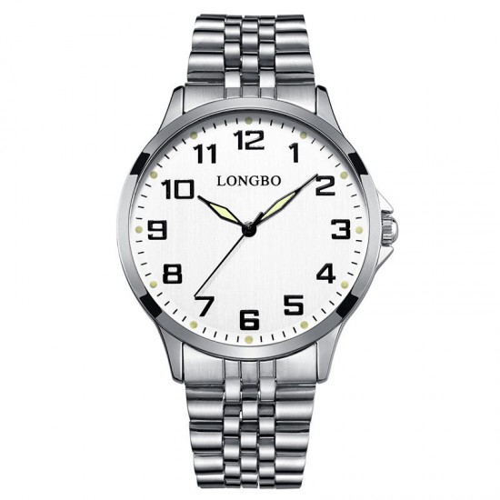 LONGBO 80499 Luxury Men Women Stainless Steel Strap Simple Casual Dial Couple Watch Quartz Watch