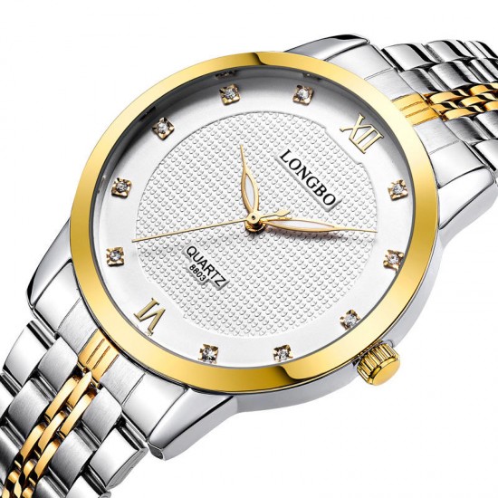 LONGBO 8803 Simple Designed Couple Watch Stainless Steel Strap Gift Quartz Wrist Watch