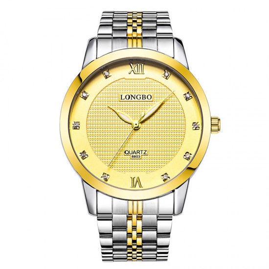 LONGBO 8803 Simple Designed Couple Watch Stainless Steel Strap Gift Quartz Wrist Watch
