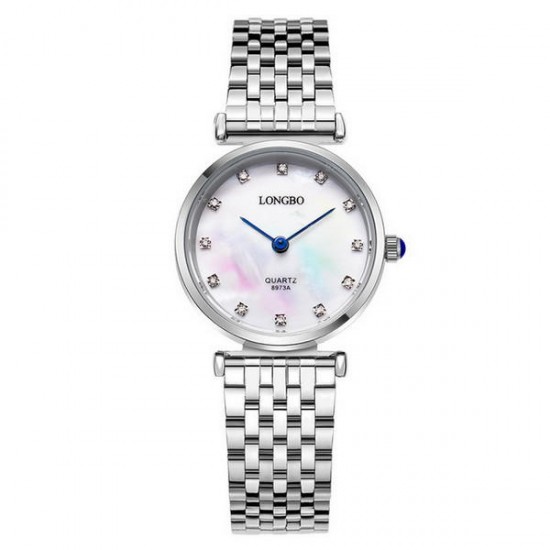 LONGBO 8973 Diamonds Casual Style Couple Watches Stainless Steel Strap Quartz Watch