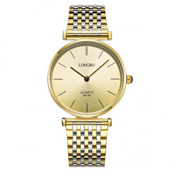 LONGBO 8973 Fashion Men Women Quartz Watch Casual Stainless Steel Strap Couple Watch
