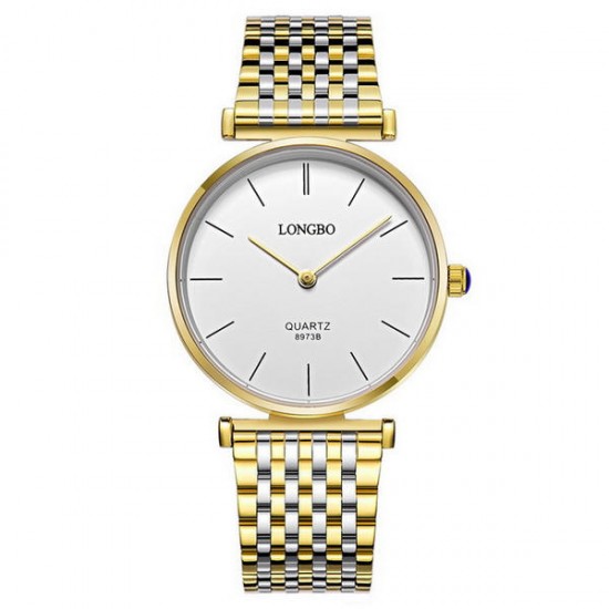 LONGBO 8973 Fashion Men Women Quartz Watch Casual Stainless Steel Strap Couple Watch