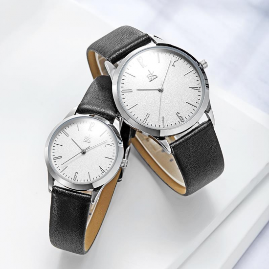 SHENGKE SK K9003 Couple Leather Simple Dial Elegant Ultra-thin Case Men Women Quartz Watch SHENGKE SK K9003 Couple Leather Simple Dial Elegant Ultra-thin Case Men Women Quartz Watch