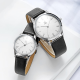 SHENGKE SK K9003 Couple Leather Simple Dial Elegant Ultra-thin Case Men Women Quartz Watch