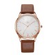 SHENGKE SK K9003 Couple Leather Simple Dial Elegant Ultra-thin Case Men Women Quartz Watch