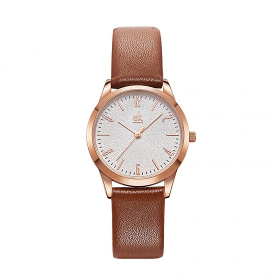 SHENGKE SK K9003 Couple Leather Simple Dial Elegant Ultra-thin Case Men Women Quartz Watch SHENGKE SK K9003 Couple Leather Simple Dial Elegant Ultra-thin Case Men Women Quartz Watch