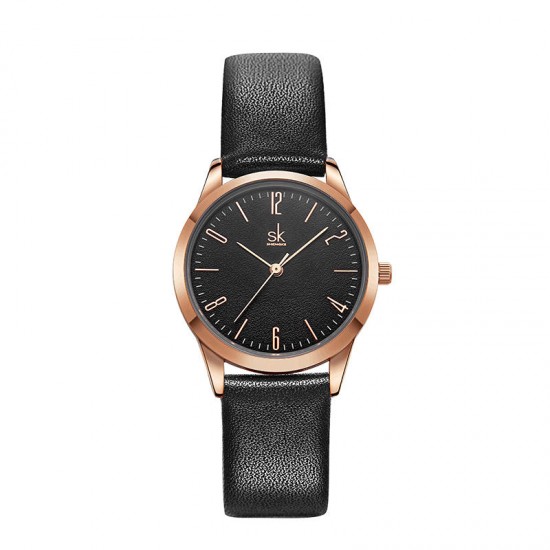 SHENGKE SK K9003 Couple Leather Simple Dial Elegant Ultra-thin Case Men Women Quartz Watch SHENGKE SK K9003 Couple Leather Simple Dial Elegant Ultra-thin Case Men Women Quartz Watch