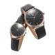 SHENGKE SK K9003 Couple Leather Simple Dial Elegant Ultra-thin Case Men Women Quartz Watch