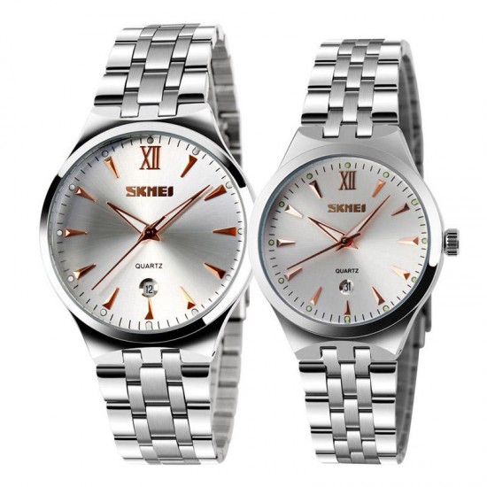 SKMEI 9071 Couple Watch Fashion Luminous Simple Style Lovers Quartz Wrist Watch