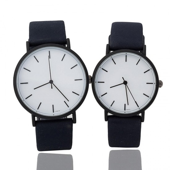 Simple Design Couple Wrist Watch Women Men Thin Strap Quartz Movement Watches