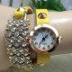 Casual Crystal Rivets Bracelet PU Leather Band Wrist Watch