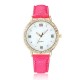 Casual Fashion Crystal PU Leather Band Women Analog Quartz Wrist Watch