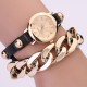 Deffrun Retro Style Women Bracelet Watch Gold Case Tourism Quartz Watches