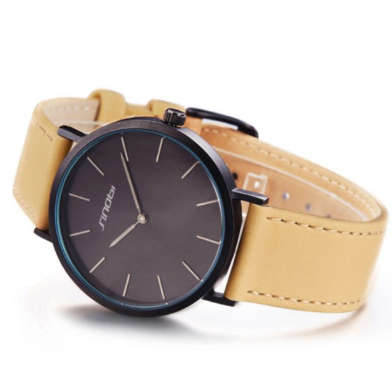 SINOBI 9691 Women Watch Simple PU Leather Strap Luxury Brand Ladies Quartz Wrist Watch