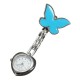 Butterfly Nurse Clip Heart Brooch Stainless Steel Pocket Quartz Watch