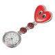 Cartoon Heart Smile Face Nurse Watch Clip On Fob Brooch Hanging Pocket Watch