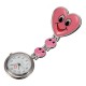 Cartoon Heart Smile Face Nurse Watch Clip On Fob Brooch Hanging Pocket Watch