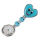 Cartoon Heart Smile Face Nurse Watch Clip On Fob Brooch Hanging Pocket Watch