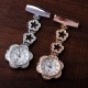 Crystal Flower Dial Doctor Nurse Watch Clip-on Stainless Steel Pocket Watches